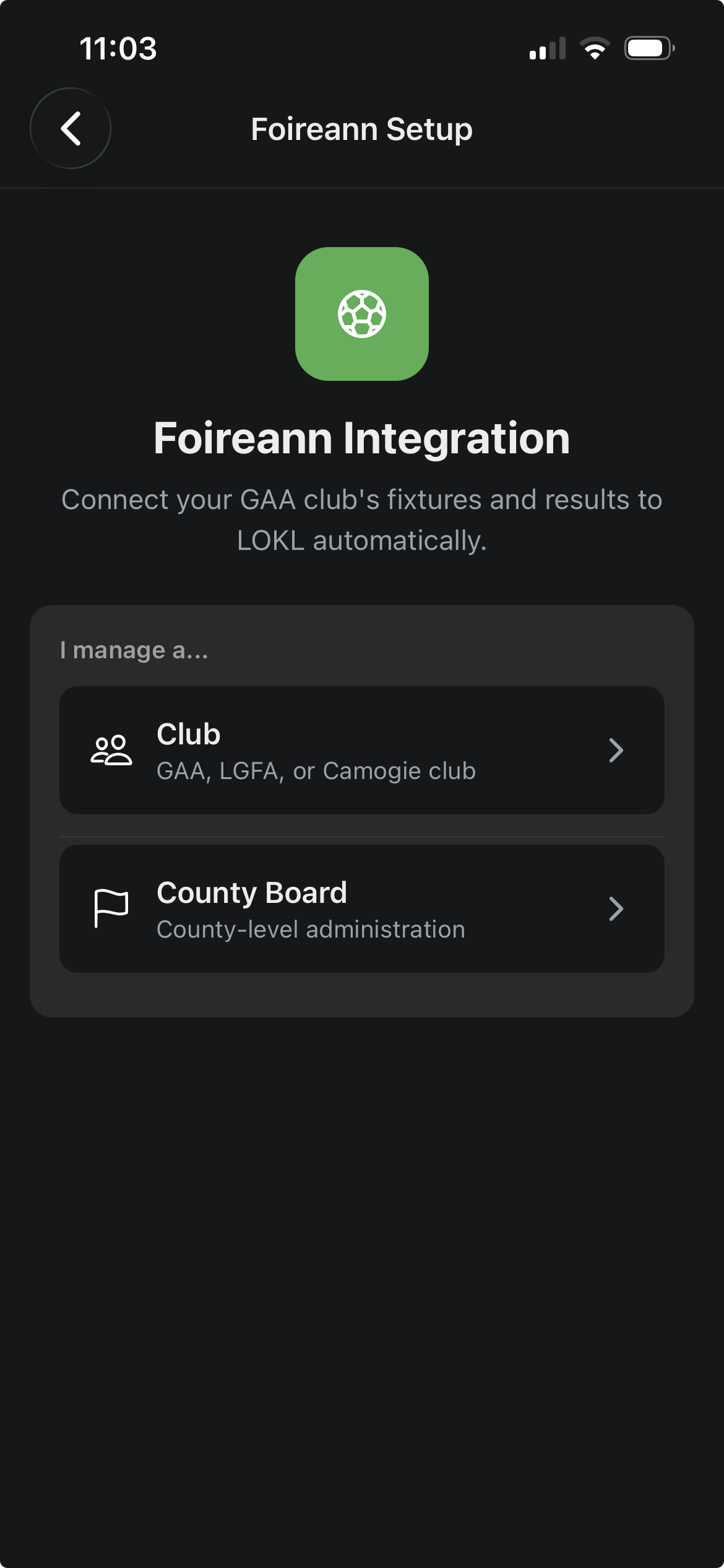 Foireann integration on LOKL