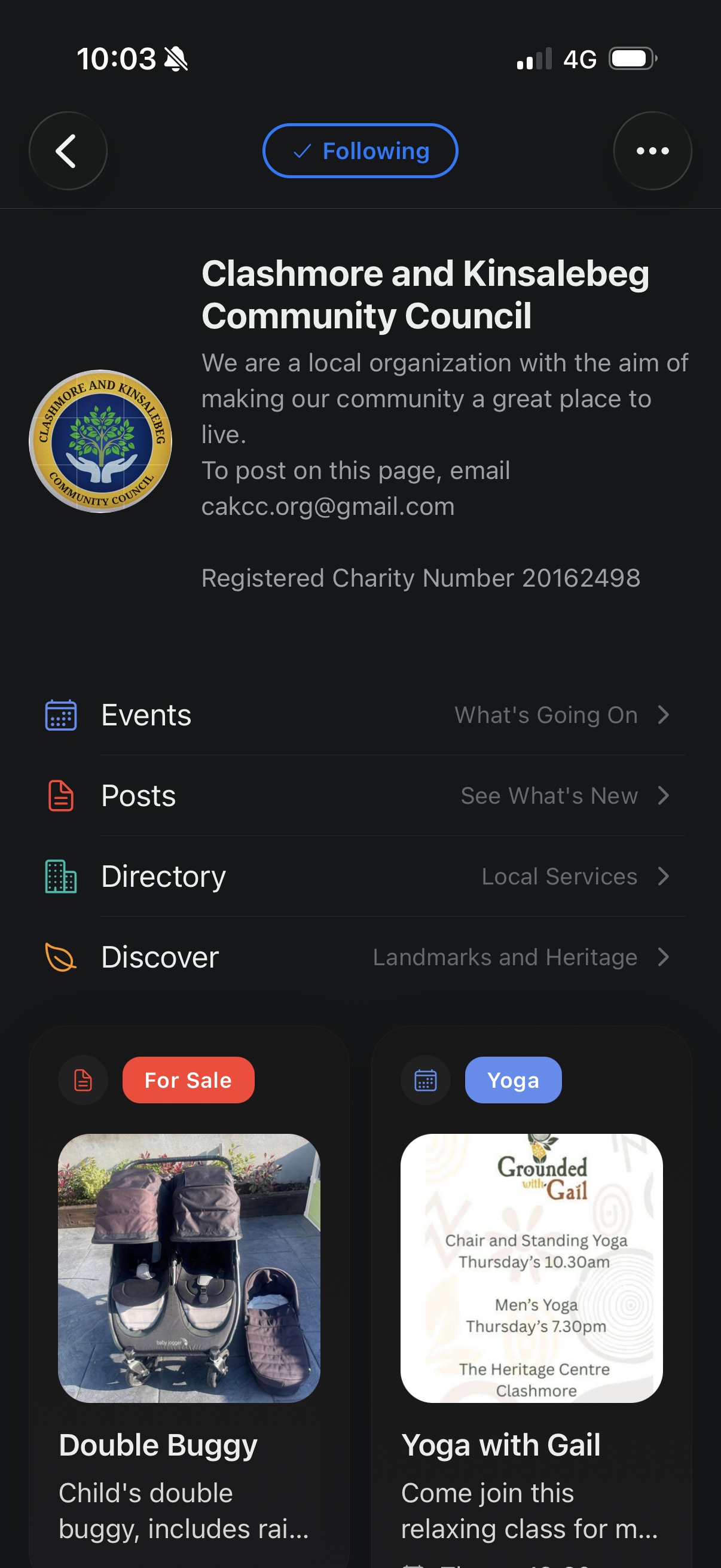 Community group page