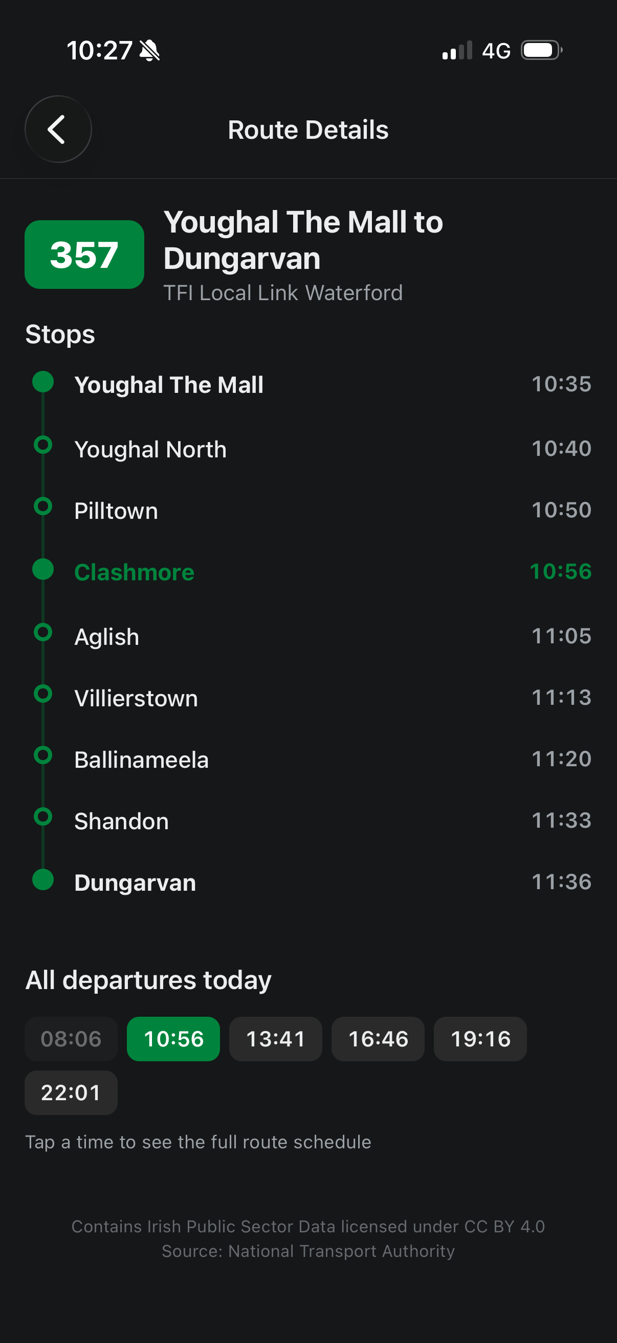 Transport route detail